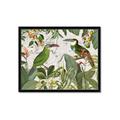 Picture of Green Nostalgic Tropical Birds _GroupedProduct_Rectangle_Landscape_Framed_Matted_