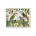 Picture of Green Nostalgic Tropical Birds _GroupedProduct_Rectangle_Landscape_Framed_Matted_