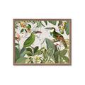 Picture of Green Nostalgic Tropical Birds _GroupedProduct_Rectangle_Landscape_Framed_Matted_