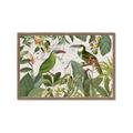 Picture of Green Nostalgic Tropical Birds _GroupedProduct_Rectangle_Landscape_Framed_Matted_