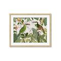 Picture of Green Nostalgic Tropical Birds _GroupedProduct_Rectangle_Landscape_Framed_Matted_