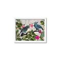Picture of Blue Nostalgic Tropical Parrot Birds _GroupedProduct_Rectangle_Landscape_Framed_Matted_