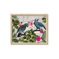 Picture of Blue Nostalgic Tropical Parrot Birds _GroupedProduct_Rectangle_Landscape_Framed_Matted_