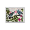 Picture of Blue Nostalgic Tropical Parrot Birds _GroupedProduct_Rectangle_Landscape_Framed_Matted_