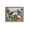 Picture of Blue Nostalgic Tropical Parrot Birds _GroupedProduct_Rectangle_Landscape_Framed_Matted_