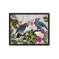 Picture of Blue Nostalgic Tropical Parrot Birds _GroupedProduct_Rectangle_Landscape_Framed_Matted_