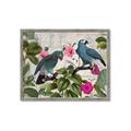 Picture of Blue Nostalgic Tropical Parrot Birds _GroupedProduct_Rectangle_Landscape_Framed_Matted_