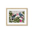 Picture of Blue Nostalgic Tropical Parrot Birds _GroupedProduct_Rectangle_Landscape_Framed_Matted_