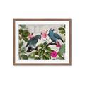 Picture of Blue Nostalgic Tropical Parrot Birds _GroupedProduct_Rectangle_Landscape_Framed_Matted_