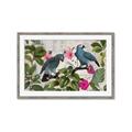 Picture of Blue Nostalgic Tropical Parrot Birds _GroupedProduct_Rectangle_Landscape_Framed_Matted_