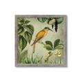 Picture of Yellow Nostalgic Tropical Birds _GroupedProduct_Square_Framed_Matted_