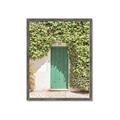 Picture of Green Door with Lush Leaves _GroupedProduct_Rectangle_Portrait_Photography _GroupedProduct_Rectangle_Portrait_Framed_Matted_