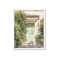 Picture of Pastel Green Door in Spring _GroupedProduct_Rectangle_Portrait_Photography _GroupedProduct_Rectangle_Portrait_Framed_Matted_