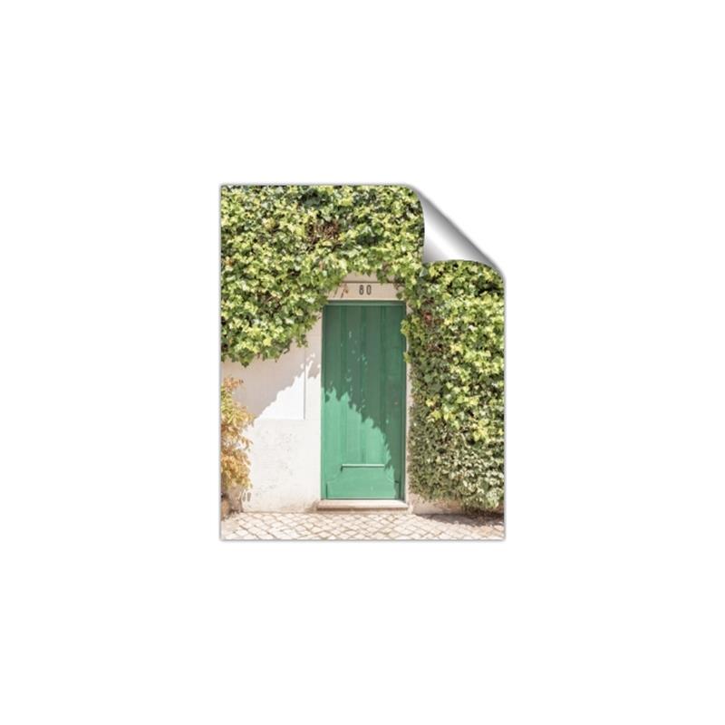 Picture of Green Door with Lush Leaves _GroupedProduct_Rectangle_Portrait_Photography _GroupedProduct_Rectangle_Portrait_Unframed_Print_Only_