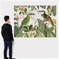Picture of Green Nostalgic Tropical Birds _GroupedProduct_Rectangle_Landscape_Canvas_
