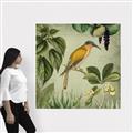 Picture of Yellow Nostalgic Tropical Birds _GroupedProduct_Square_Canvas_