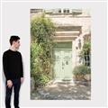 Picture of Pastel Green Door in Spring _GroupedProduct_Rectangle_Portrait_Photography _GroupedProduct_Rectangle_Portrait_Canvas_