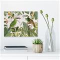 Picture of Green Nostalgic Tropical Birds _GroupedProduct_Rectangle_Landscape_Canvas_