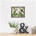 Picture of Green Nostalgic Tropical Birds _GroupedProduct_Rectangle_Landscape_Canvas_Framed_