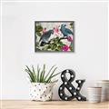 Picture of Blue Nostalgic Tropical Parrot Birds _GroupedProduct_Rectangle_Landscape_Canvas_Framed_