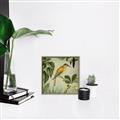 Picture of Yellow Nostalgic Tropical Birds _GroupedProduct_Square_Canvas_Framed_