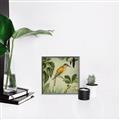 Picture of Yellow Nostalgic Tropical Birds _GroupedProduct_Square_Canvas_Framed_
