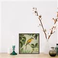 Picture of Yellow Nostalgic Tropical Birds _GroupedProduct_Square_Canvas_Framed_