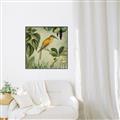 Picture of Yellow Nostalgic Tropical Birds _GroupedProduct_Square_Canvas_Framed_
