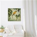 Picture of Yellow Nostalgic Tropical Birds _GroupedProduct_Square_Canvas_Framed_