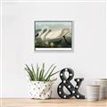 Picture of Vintage Floating White Swan _GroupedProduct_Rectangle_Landscape_Canvas_Framed_