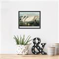 Picture of Vintage Floating White Swan _GroupedProduct_Rectangle_Landscape_Canvas_Framed_