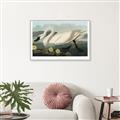 Picture of Vintage Floating White Swan _GroupedProduct_Rectangle_Landscape_Canvas_Framed_
