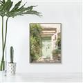 Picture of Pastel Green Door in Spring _GroupedProduct_Rectangle_Portrait_Photography _GroupedProduct_Rectangle_Portrait_Canvas_Framed_