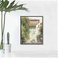 Picture of Pastel Green Door in Spring _GroupedProduct_Rectangle_Portrait_Photography _GroupedProduct_Rectangle_Portrait_Canvas_Framed_