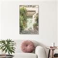Picture of Pastel Green Door in Spring _GroupedProduct_Rectangle_Portrait_Photography _GroupedProduct_Rectangle_Portrait_Canvas_Framed_