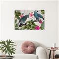 Picture of Blue Nostalgic Tropical Parrot Birds _GroupedProduct_Rectangle_Landscape_Unframed_Print_Only_