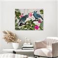 Picture of Blue Nostalgic Tropical Parrot Birds _GroupedProduct_Rectangle_Landscape_Unframed_Print_Only_