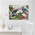 Picture of Blue Nostalgic Tropical Parrot Birds _GroupedProduct_Rectangle_Landscape_Unframed_Print_Only_