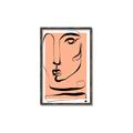 Picture of Peach Portait Line Art _GroupedProduct_Rectangle_Portrait_Canvas_Framed_