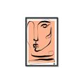 Picture of Peach Portait Line Art _GroupedProduct_Rectangle_Portrait_Canvas_Framed_