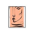 Picture of Peach Portait Line Art _GroupedProduct_Rectangle_Portrait_Canvas_Framed_