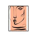 Picture of Peach Portait Line Art _GroupedProduct_Rectangle_Portrait_Canvas_Framed_