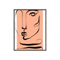 Picture of Peach Portait Line Art _GroupedProduct_Rectangle_Portrait_Canvas_Framed_