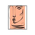 Picture of Peach Portait Line Art _GroupedProduct_Rectangle_Portrait_Canvas_Framed_