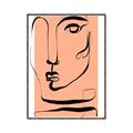 Picture of Peach Portait Line Art _GroupedProduct_Rectangle_Portrait_Canvas_Framed_