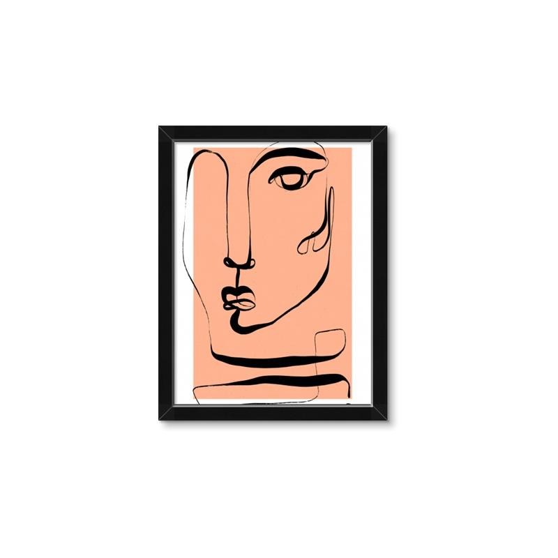 Picture of Peach Portait Line Art _GroupedProduct_Rectangle_Portrait_Framed_Matted_