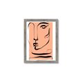 Picture of Peach Portait Line Art _GroupedProduct_Rectangle_Portrait_Framed_Matted_