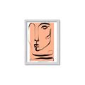 Picture of Peach Portait Line Art _GroupedProduct_Rectangle_Portrait_Framed_Matted_