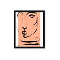 Picture of Peach Portait Line Art _GroupedProduct_Rectangle_Portrait_Framed_Matted_