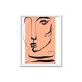 Picture of Peach Portait Line Art _GroupedProduct_Rectangle_Portrait_Framed_Matted_